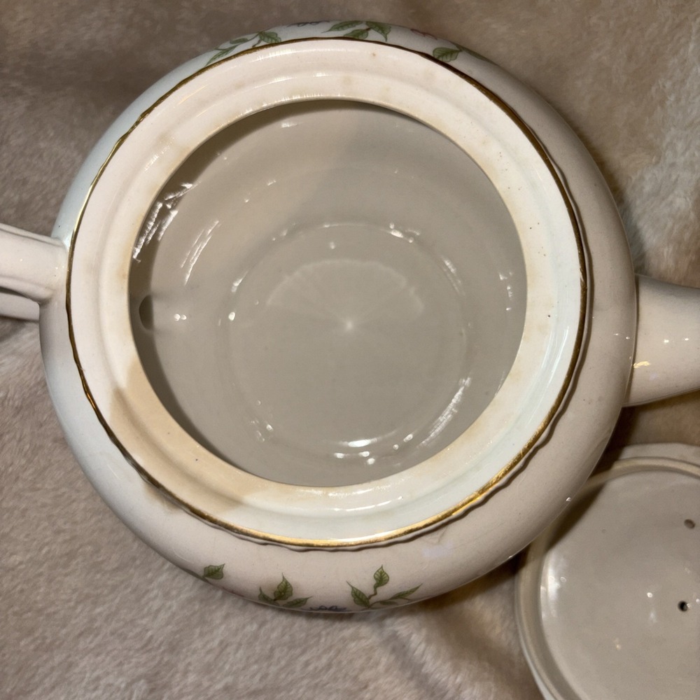 Vintage Teapot, Staffordshire ENGLAND Floral Fine Ceramics. FLAWS - Picture 5 of 7
